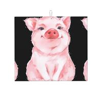YYHWHJDE Lovely Pink Pig Prints Kitchen Drying Mat - Absorbent Microfiber Dish Drying Throw with Vibrant Prints, Quick-Dry Countertop Layer for Dishes