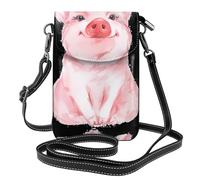 YYHWHJDE Lovely Pink Pig PU Leather Crossbody Phone Bag
