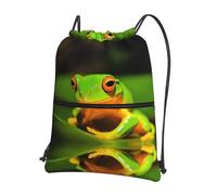 YYHWHJDE Lovely Tree Frogs Prints Drawstring Zipper Backpack - Lightweight Foldable Gym Bag for Travel Workout Yoga