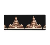 YYHWHJDE Luxurious Chocolate Palace Pattern Extra Large Mouse Pad, Computer Office Anti Slip Gaming Keyboard Thickened Version 12x31.5in