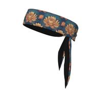 YYHWHJDE Magic Lotus Floral Pattern Sports Double-Sided Headscarf Quick Drying, Moisture Wicking for Women, Girls, and Men
