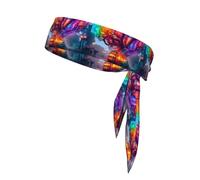 YYHWHJDE Magic Tree Cottage Prints Sports headscarf, sweat absorbing and breathable, motion headband, double-sided kerchief