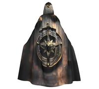 YYHWHJDE Magical Design Norse Runes Compass Printing Halloween Adult Hooded Cloak for Parties and Costume Events