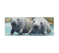 YYHWHJDE Manatee Animals Pattern Extra Large Mouse Pad Strong Adhesion, Durable, Precise Locking Edge 12x31.5in