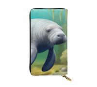 YYHWHJDE Manatee Animals Picture Quality Leather Long Clutch Wallet Designed for Fashion Girls and Women Stylish 7.48 x 4.13 in