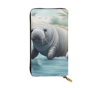 YYHWHJDE Manatee Animals Printing Quality Leather Long Clutch Wallet Designed for Fashion Girls and Women Stylish 7.48 x 4.13 in