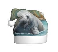 YYHWHJDE Manatee Animals Prints Christmas Hat for Adult for men and women clothing headband for festive occasions