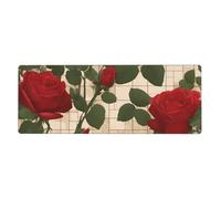 YYHWHJDE Many Red Roses Picture Extra Large Mouse Pad, Computer Office Anti Slip Gaming Keyboard Thickened Version 12x31.5in