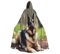 YYHWHJDE Maple German Shepherd Dog Picture Halloween Adult Hooded Cloak for Role-Playing, Costumes, and Theme Parties