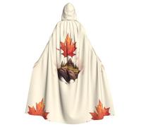 YYHWHJDE Maple Leaf Hill Prints Adult Hooded Cloak is a super large, comfortable, and durable Halloween hooded poncho
