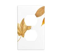 YYHWHJDE Maple Leaves Meet Fallen Leaves Picture Double Socket Wall Panel Decorative is Durable and Suitable for Socket Light Switch Accessories 4.5x2.76in