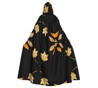 YYHWHJDE Maple leaves meet fallen leaves Picture Halloween Adult Hooded Cape Large Hooded Cloak with Bow Tie, No Zipper