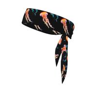 YYHWHJDE Marine Life Jellyfish Prints Sports Headscarf, Casual Headband, Elastic, Sweat Absorbing, Adjustable, Anti Slip