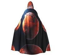 YYHWHJDE mars planet Pattern Halloween Adult Hooded Cloak for Party Costume Cosplay Stage Masquerade Theme Dance Comic Con