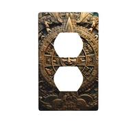 YYHWHJDE Mayan Calendar End of The World Picture Double Socket Wall Panel Decorative is Durable and Suitable for Socket Light Switch Accessories 4.5x2.76in