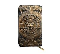 YYHWHJDE Mayan Calendar End of The World Printed Leather long clutch wallet Designed for fashion girls and women stylish and personalized 7.48 x 4.13 in, Black, One Size