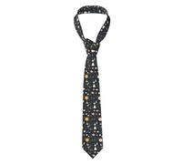 YYHWHJDE Men's Silk Necktie Suitable for daily business gatherings and work use physics print Printing, Black, One Size