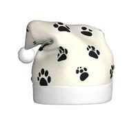 YYHWHJDE Meow Footprints Pattern Christmas Hat for Adult quality festive accessory crafted soft, lightweight