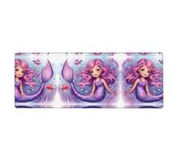 YYHWHJDE Mermaid Pink Purple Pattern Extra Large Mouse Pad, Computer Office Anti Slip Gaming Keyboard Thickened Version 12x31.5in