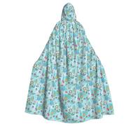 YYHWHJDE Mermaid Tropical Jellyfish Goldfish Cheering Seahorse Prints Hooded Cloak - Durable Throw for Costume, Cosplay & Masquerade