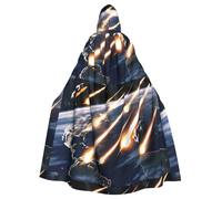 YYHWHJDE Meteorite Impact Printed Halloween Adult Hooded Cloak No Zipper, Comfortable & Durable for Role-Playing