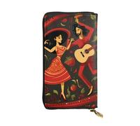 YYHWHJDE mexican salsa symbols Pattern Leather long clutch wallet Designed for fashion girls and women stylish and personalized 7.48 x 4.13 in, Black, One Size