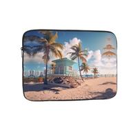 YYHWHJDE Miami Beach, Florida Printing Portable Laptop Sleeve Case 10 inch Shockproof Bag for Men and Women Business Travel, and Office Daily Use