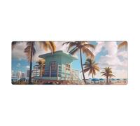 YYHWHJDE Miami Beach, Florida Prints Extra Large Mouse pad Mousepad 12x31.5in for Office Gaming Learning