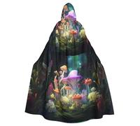 YYHWHJDE Microscopic Mushroom Printed Halloween Adult Hooded Cloak No Zipper, Comfortable & Durable for Role-Playing