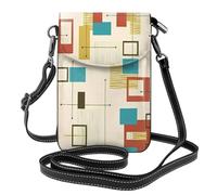 YYHWHJDE Mid Century Modern Genuine Leather Crossbody Phone Bag