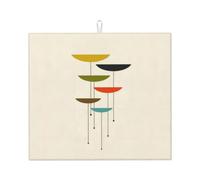YYHWHJDE Mid Century Modern Prints Prints Kitchen Drying Mat - Absorbent Dish Throw for Countertop, Non-Slip Layer with Vibrant Prints, Ideal for Housewarming & Holiday Gifts