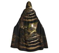 YYHWHJDE Midnight Dim Path Printed Halloween Adult Hooded Cloak No Zipper, Comfortable & Durable for Role-Playing