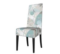 YYHWHJDE Mint Gray Leaves Prints Dining Chair Throw Covers - Stretchy & Wrinkle-Resistant Seat Layers for Most Standard Chairs - Quick Refresh & Protect Your Furniture