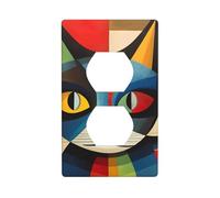 YYHWHJDE Modern Art Cat Prints Double Socket Wall Panel Decorative for Residential and Commercial Areas 4.5x2.76in