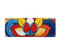 YYHWHJDE Mondrian Bohemian Lotus Flower Prints Extra Large Mouse pad Mousepad 12x31.5in for Office Gaming Learning