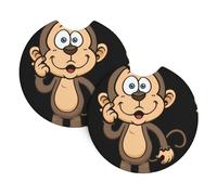 YYHWHJDE Monkey Prints Car Cup Coasters 2-Pack - Durable Neoprene Drink Holders Absorbent Quick-Drying Coasters for Standard Cup Holders, Protect Auto Interiors & Add Style