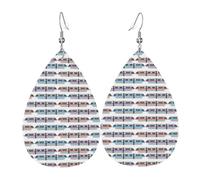 YYHWHJDE Monorail Train Prints Teardrop Leather Earrings - Fashionable Dangle Earrings for Women, Lightweight Faux Leather Drops with 925 Silver Plated Hooks