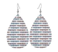 YYHWHJDE Monorail Train Prints Teardrop Leather Earrings - Lightweight Dangle Earrings for Women, Vivid Faux Leather Drops with Silver Plated Hooks, Chic Jewelry for Parties & Gifts
