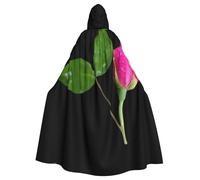 YYHWHJDE Moonflower Buds Pattern Halloween Adult Hooded Cloak for various party and carnival settings