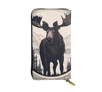 YYHWHJDE Moose Bear Deer Printing Quality Leather Long Clutch Wallet Designed for Fashion Girls and Women Stylish 7.48 x 4.13 in