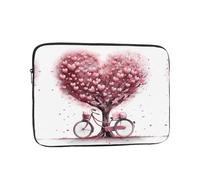 YYHWHJDE Mother's Day Valentine's Day Romantic Heart Tree and Bike Prints Protective Shockproof Portable Laptop Sleeve Case 10 inch for Men and Women Business Travel, and Office Daily Use