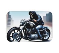 YYHWHJDE Motorcycle Skeleton Picture Anti Slip and Thickened Floor mat Suitable for bathrooms, bedrooms, Washable Carpet Floor mats 16X24 in