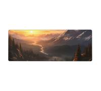 YYHWHJDE Mountain Sunrise Pattern Extra Large Mouse Pad, Computer Office Anti Slip Gaming Keyboard Thickened Version 12x31.5in