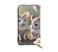 YYHWHJDE Mouse in Love Printing Quality Leather Long Clutch Wallet Designed for Fashion Girls and Women Stylish 7.48 x 4.13 in