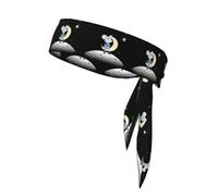 YYHWHJDE Mouse On The Moon Prints Sports headscarf, sweat absorbing and breathable, motion headband, double-sided kerchief