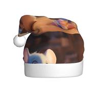 YYHWHJDE Mouse stealing candy Pattern Christmas Hat for Adult quality festive accessory crafted soft, lightweight