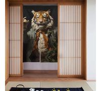 YYHWHJDE Mr. Dancing Tiger Prints Curtain two Pieces Spliced 34x56in Fabric curtains, room dividers for Hanging Between Rooms, at Doorways