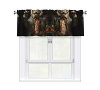 YYHWHJDE Mr. Dancing Tiger Prints Kitchen Tier Curtains 54x18 - Peach Skin Window Layers for Soft Light & Easy Style