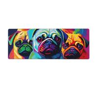 YYHWHJDE Multiple Dogs Pop Art Pugs Prints Extra Large Mouse pad Mousepad 12x31.5in for Office Gaming Learning