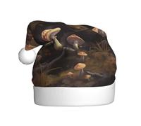 YYHWHJDE Mushrooms all over the hills Pattern Christmas Hat for Adult Soft and Fluffy, Ideal for Long-Term Use